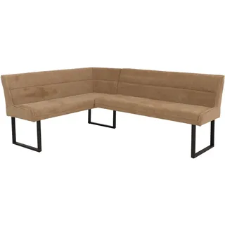 Mendler Eckbank Chenille Hellbraun 159 x 210 cm