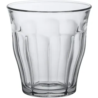 Duralex 1026AC04A0111 Picardie Quatre Trinkglas, Wasserglas, Saftglas, 220ml, Glas, transparent, 4 Stück