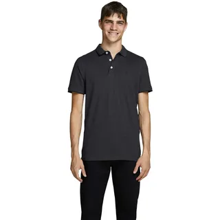 JACK & JONES Epaulos Kurzarm-poloshirt Dark Grey Melange XS