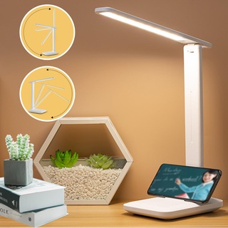 Schreibtischlampe LED Dimmbar Faltbar Schreibtischlampe: 3 Farbtemperaturstufen Stufenlose Dimmung, USB Wiederaufladbare Touch-Steuerung Nachttischlampe, Augenschutz LED Tischlampe für Lesen Studieren