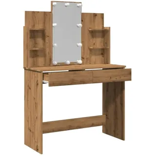 vidaXL Schminktisch mit LED-Leuchten Artisan-Eiche 96x40x142 cm