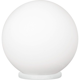 EGLO Tischlampe Rondo, 1 flammige Tischleuchte, Nachttischlampe aus Glas, Farbe: Weiß, Glas: Opal matt weiß, Fassung: E27, inkl. Schalter