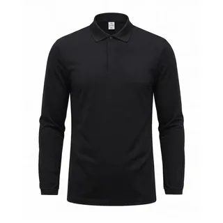 Allthemen Langarm-Poloshirt Langarm-Poloshirt mit Polokragen Herren Business-Stil blau S