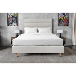 Sommeil de Plomb Kopfteil, Hellgrau, Holz, Kiefer, vollmassiv, Uni, 2-Sitzer, Füllung: Komfortschaum, Rechteckig,Rechteckig, 180x120x10 cm, Schlafzimmer, Betten, Bett-Kopfteile