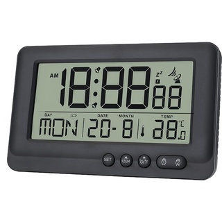 Digitaler Funk-Wecker: 144*86*30mm Funkwecker Digital mit Batterie Reisewecker, Wecker mit Schlummerfunktion 12/24-Stunden-Format optional, Funk-Wand-Uhr mit Temperaturanzeige Funkuhr Alarm Clock