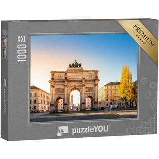 puzzleYOU Puzzle Das Siegestor: ein Wahrzeichen von München, Bayern, 1000 Puzzleteile, puzzleYOU-Kollektionen München, Deutschland, Deutsche Städte