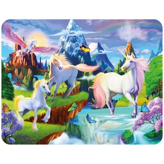 3D LiveLife Magnet - Einhorn Seligkeit von Deluxebase. Linsenförmige 3D Einhorn Kühlschrankmagnet. Dekoration für Kinder und Erwachsene mit Kunstwerk lizenziert von bekannt Künstler, Michael Searle