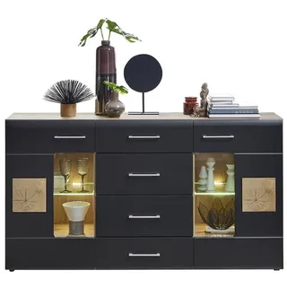 Innostyle Sideboard 120 x 80 x 40 cm Schwarz / Eiche