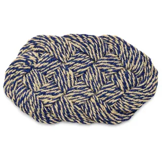 HAY - Coco Fußmatte, blue/off-white