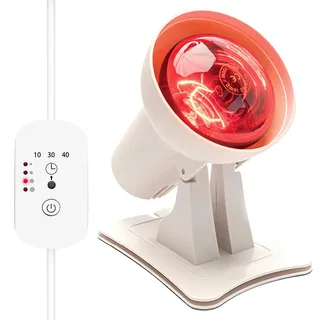 Rotlichtlampe Wärmelampe 150Watt mit Timer, Rotlichtlampe Gesicht Einstellbar...