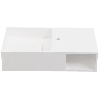 vente-unique Waschtischplatte mit Ablage - 80 x 40 x 20 cm - Weiß - GOYOKO