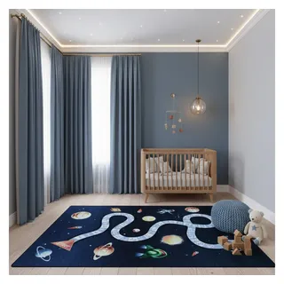 KADIMA DESIGN TRAUN Kinderteppich 140 x 200 cm Blau