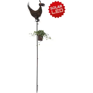 Näve Solar-Erdspieß - Metall, Holz - dunkelbraun, LED gelb; 5047914 - Braun/Orange