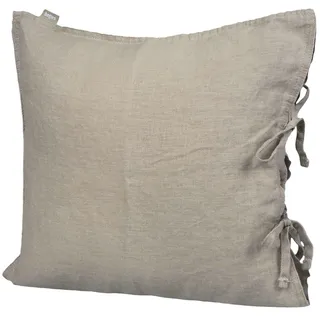 beties Leinen Kissenbezug ca. 80x80 cm 100% Leinen Stone-Washed Kopfkissenbezug mit Hotelverschluss (leinen-Taupe)