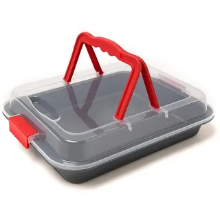 MGE  Backform mit Deckel  Rechteckig Kuchenform  Auflaufformen  Transporthaub...