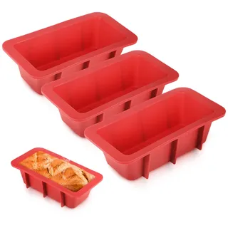 SIWOKJJO 3 Stück Silikon Brotbackform, Silikon Toastbrot Backform Rechteckig Kastenform Kuchen Silikon, Antihaft Ende kastenform Kuchen für Hausgemachte Brote, Kuchen, Hackbraten, Brötchen Backform
