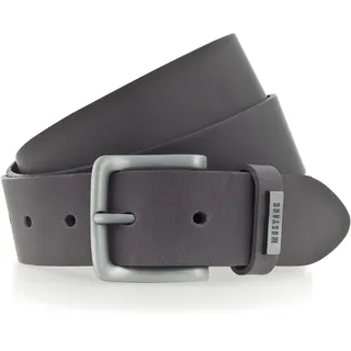Ledergürtel MUSTANG "Wayne", Herren, Gr. 110, grau, Rindsleder, unifarben, Gürtel Ledergürtel, mit benieteter Schlaufe, unifarben, im Casual-Design