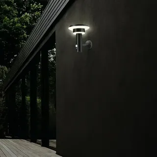 Ledvance Endura Sol Cirkle LED-Sensor-Außenwandleuchte  (6 W, L x B x H: 18,5 x 17,8 x 22 cm, Schwarz, Warmweiß)
