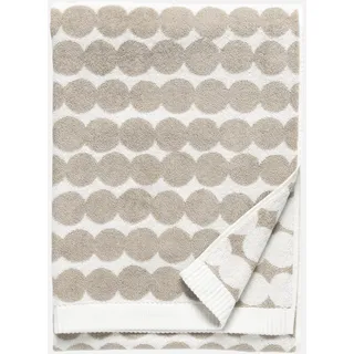 MARIMEKKO Räsymatto Frottee Badetuch aus Baumwolle (Elfenbein und Beige) - Gepunktete Badetücher - 139,7 x 71,1 cm
