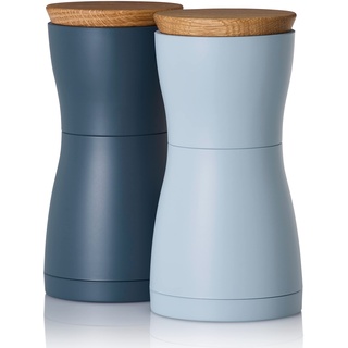 AdHoc MP128 Set Pfeffer- und Salzmühle Twin, CeraCut® Keramik Mahlwerk, dark blue&light blue
