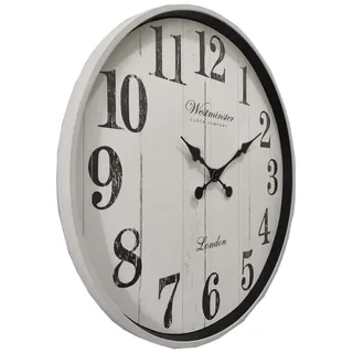 GLOBO Wanduhr 50,6 cm D 50,6 cm weiß