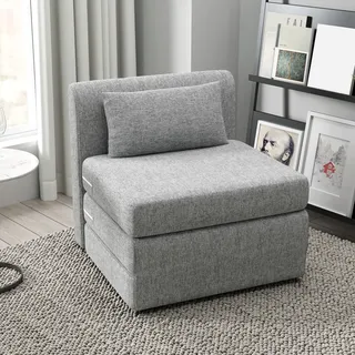 Dreiteiliges, Platzsparendes Klappbett Aus Stoff, 80 X 75 X 74 Cm, Grau
