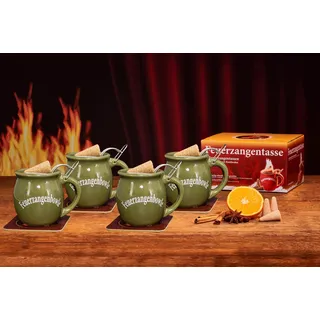 Feuerzangentasse 4er-Set, Oliv - für Feuerzangenbowle