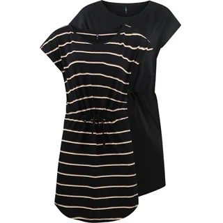 Only Damen Kleid ONLMAY S/S DRESS 2er Pack Schwarz Double Braun L
