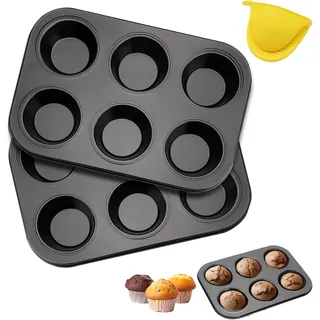 2 PCS Muffinform Blech groß muffinformen Muffins Backform Kohlenstoffstahl Muffi