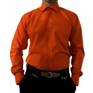 Tonelli Businesshemd Designer Herren Hemd klassischer Kragen K11 Bügelleicht, Pflegeleicht, Alle Jahreszeiten orange 39 / M