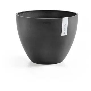 Ecopots Blumentopf Antwerp Dunkelgrau - Durchmesser Ø 50 cm rund groß - Pflanzentopf aus Recycling Kunststoff - Übertopf modern für Indoor und Outdoor
