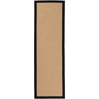 carpetfine Sisalteppich Läufer erhältlich", grau (schwarz), B:60cm H:5mm L:180cm, Sisal, Teppiche, Sisalteppich, mit Bordüre, Anti Rutsch Rückseite, viele Größen, Wohnzimmer