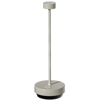 blomus Mobile LED Leuchte -TURAS- | Mobile Akku Tischlampe aus Aluminium | Farbe Silk Gray | Ø7 x 23H cm | 3 Lichtfarben | Dimmbar per Touch | IP65