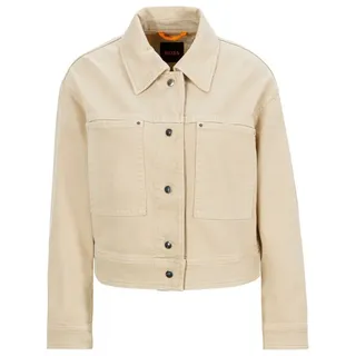 BOSS ORANGE Kurzblazer Jelt-D Premium Damenmode im Biker-Style, cropped beige|braun XXXL (46)