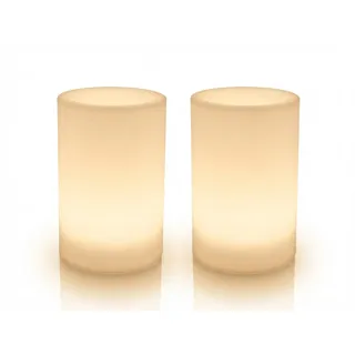 meineWunschleuchte Solarleuchte 2er Set Höhe 30 cm LED spritzwassergeschützt weiß