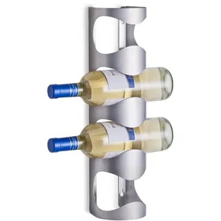 Zeller 27365 Wand-Flaschenhalter, Edelstahl, 11,5x9,8x45 cm