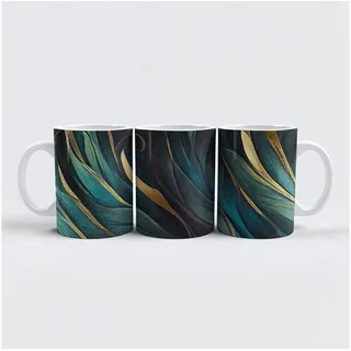 raxxa Tasse "Teal Gold Marble", 1-tlg., Keramik weiß