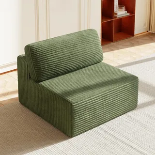 Vesgantti Modulare Wohnlandschaft Ecksofa, Cord Sofa mit Federkern, Kühlgel-Schicht & hochdichter Komfortpolsterung, extra tiefer Sitzfläche, Polstersofa für Wohnzimmer, ohne Montage (Mittelmodul)