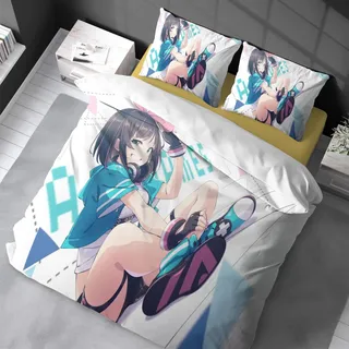 Anime Bettwäsche 135x200 cm Cartoons Kinder Duvet Cover Modern Bettbezug Set Weiche Mikrofaser 100% Baumwolle/Satin Kissenbezug 80x80 cm mit Reissverschluss für Mädchen Jungen Betten