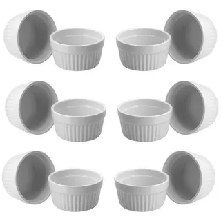 ToCi Auflaufform Creme Brulee Schälchen Sets 9 cm Förmchen aus Keramik 185 ml Weiß, (12-St)