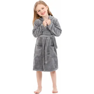 XINNE Unisex Baby Korallen Fleece mit Kapuze Morgenmantel Bademantel Jungen Mädchen Kleinkinder Pyjamas Nachtwäsche - 5-6 Jahre