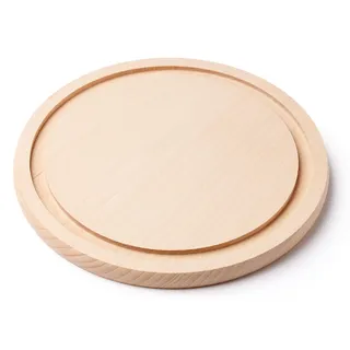 EVERYJOY Rundes Servierbrett ⌀ 22 cm aus Buchenholz zum Schneiden und Servieren (Rund, Ø22 x 1,5 cm)