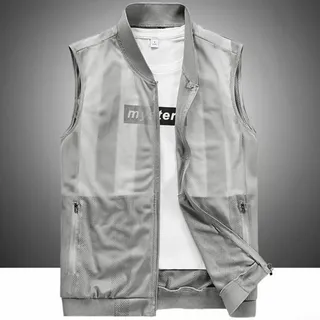Herren Quick Dry Sommer Mesh Weste zum Angeln und Wandern mit Multi Pocket Design (2XL Grau)