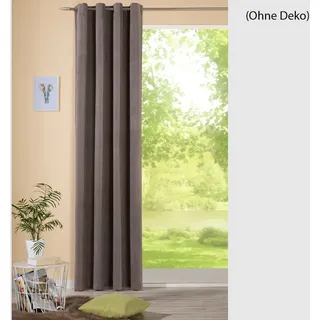Ösenschal Veronique (245x145 cm), Braun, Uni, Blickdicht, Gardine, Ösenvorhang