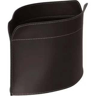 LIMAC Design GIUSY Zeitungsständer modern aus Leder, Zeitschriftensammler, Originaler Zeitungskorb, Bücherkorb, für Zuhause, Büro, Hotel, Hergestellt in Italien. (Dunkelbraun)
