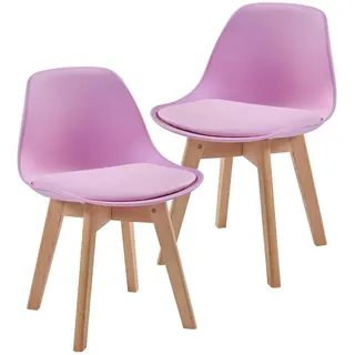 [en.casa] Kinderstuhl Elvdal 56 x 38 x 33 cm Buche rosa