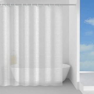 Gedy | Objektiv Duschvorhang aus Peva, weißes Finish, Maße: 200 x 240 x 0,1 cm und Gewicht 0,495 kg