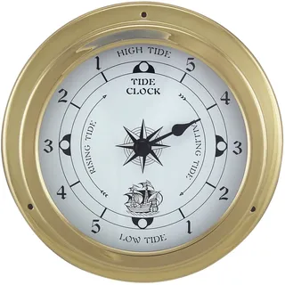 Tideuhr Nautik aus Messing 12 x 4,2 cm Sea-Club