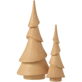MF Tannenbaum aus Polyresin mit Holz Finish - Erhältlich in Zwei Größen Weihnachtsdekoration Höhe 22 oder 31cm (Höhe 31cm)