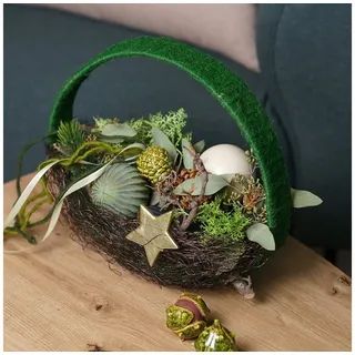 Florists Products Streudeko Dekoring Jute Grün Dunkelgrün Ø30cm Türdeko Wanddeko Set 2St grün